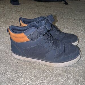 Navy and Tan High-Top Sneakers